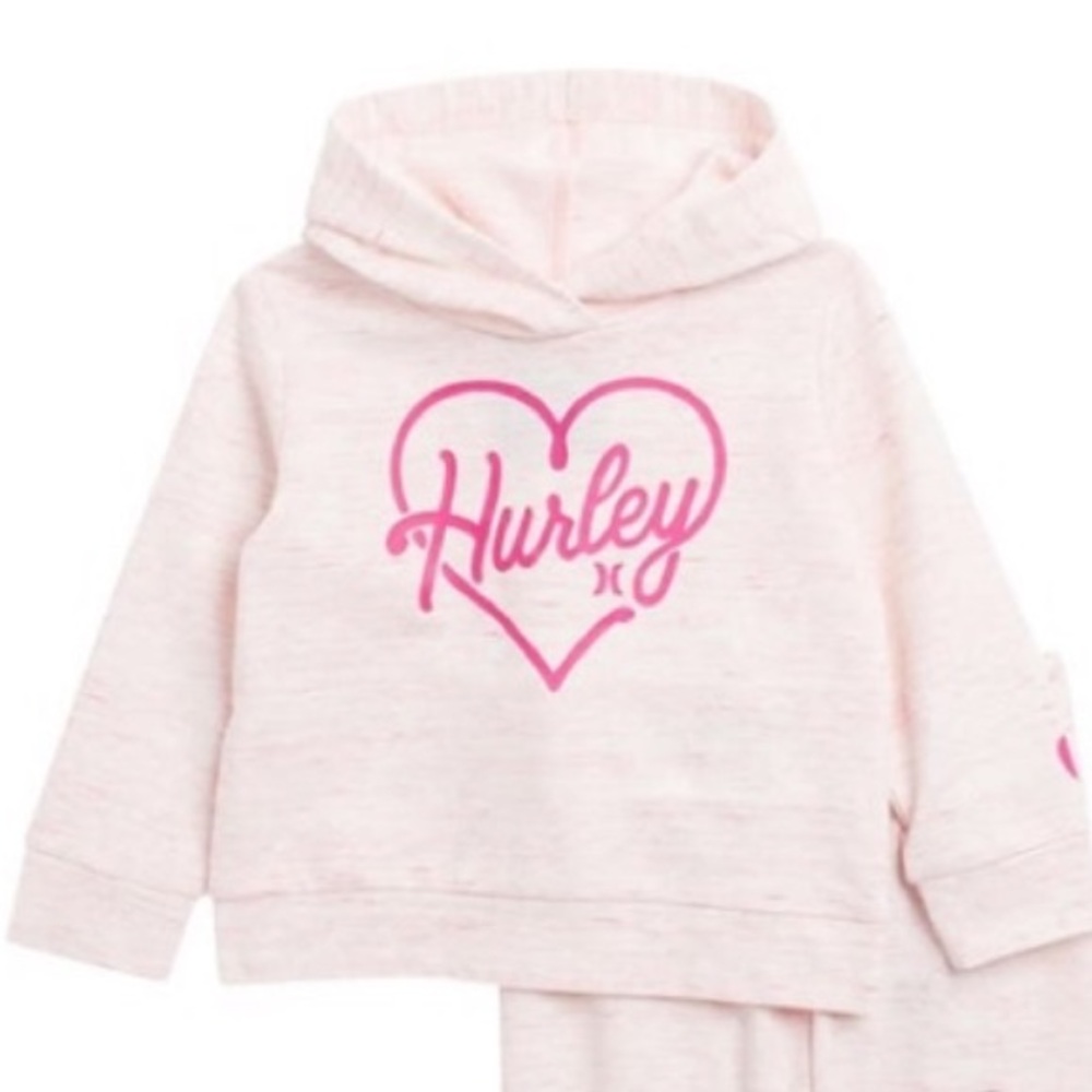 😊FREE😊 Hurley Pink Sweatshirt Hoodie Classic Pullover size 2T